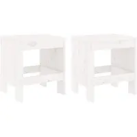 vidaXL Tabouret de jardin 2 pcs. Blanc 40x36x45 cm Pin massif