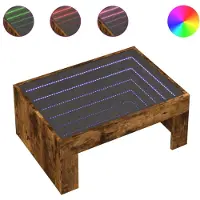vidaXL Table basse avec Infinity-LED chêne fumé 70x50x30 cm