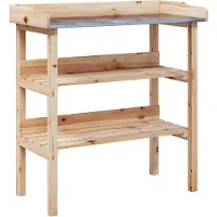 vidaXL Table à plantes avec étagères 78x38x82,5 cm bois massif sapin