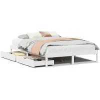 vidaXL Lit en bois massif sans matelas Blanc 120x200 cm pin