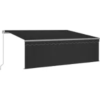 vidaXL Store manuel rétractable avec enrouleur 4x3 m Anthracite
