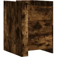 vidaXL Table de chevet chêne fumé 45x50x65 cm bois d'ingénierie