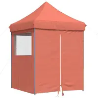 vidaXL Partytent Popup pliable avec 4 parois Terracota-couleur