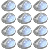 vidaXL Applique murale solaire d'extérieur LED 12 pcs. Rond Argenté