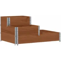 vidaXL Lit surélevé à 3 niveaux marron 120x80 cm bois pin massif