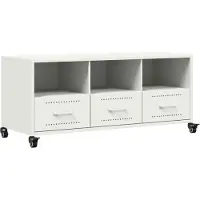 vidaXL Armoire TV blanche 100,5x39x43,5 cm Acier