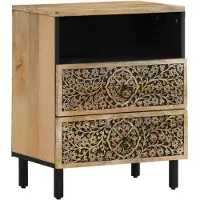 vidaXL Table de chevet 50x33x60 cm bois de manguier massif