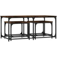 vidaXL Tables d'ensemble 3 pcs. Chêne fumé Bois composite