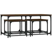 vidaXL Tables de salon 3 pcs. Brun imitation chêne Matériau dérivé du bois