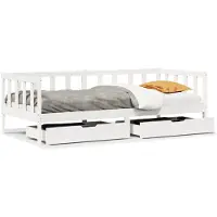 vidaXL Lit de jour avec tiroirs blanc 90x190 cm pin