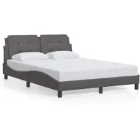 vidaXL Cadre de lit sans matelas "Zadar" gris 140x190 cm similicuir