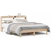 vidaXL Lit en bois massif sans matelas 135x190 cm pin