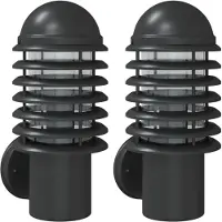 vidaXL Lampes murales d'extérieur 2 pcs. noir acier inoxydable