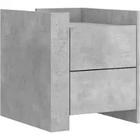 vidaXL Table de chevet gris béton 45x50x50 cm bois d'ingénierie