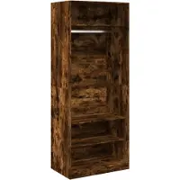 vidaXL Garde-robe chêne fumé 80x50x200 cm bois d'ingénierie