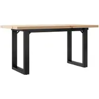 vidaXL Table basse piètement en O 100x50x45,5 cm pin massif acier