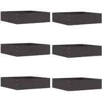 vidaXL Bordure de jardin, 6 pièces, 50 x 50 x 13 cm, acier, noir