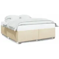 vidaXL Cadre de lit sans matelas Crème 200x200 cm Tissu