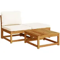 vidaXL ensemble de salon de jardin 3 pièces avec coussins en acacia massif