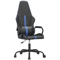 vidaXL Chaise de jeu avec fonction de massage Bleu et noir Similicuir