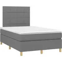 vidaXL Lit boxspring avec matelas gris foncé 120x190 cm Tissu