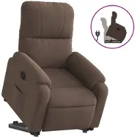 vidaXL Fauteuil relax avec releveur Marron Tissu microfibre