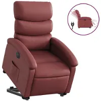 vidaXL Fauteuil relax releveur électrique vin rouge similicuir