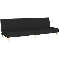 vidaXL Canapé-lit à 2 places noir tissu