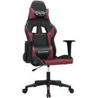 vidaXL Chaise de jeu avec fonction de massage noir et bordeaux similicuir