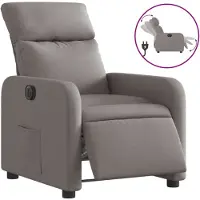vidaXL Fauteuil Relax Electrique Tissu Taupe