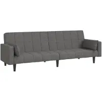 vidaXL Canapé-lit à 2 places avec deux oreillers gris clair tissu