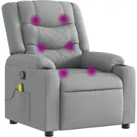 vidaXL Fauteuil de massage gris clair Tissu