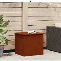 vidaXL Boîte de rangement pour jardin en acier galvanisé, 55 x 50,5 x 50 cm, capacité de 117 litres