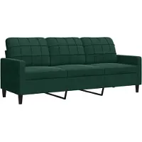 vidaXL Canapé à 3 places Vert foncé 180 cm Velours