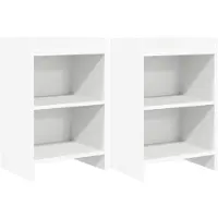 vidaXL Tables de chevet 2 pcs Blanc 40 x 30 x 60 cm Bois d'ingénierie