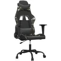vidaXL Chaise de jeu avec fonction de massage noir camouflage similicuir