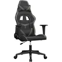 vidaXL Chaise de jeu avec fonction de massage Noir et gris Similicuir