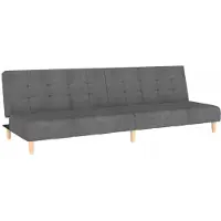 vidaXL Canapé-lit à 2 places gris clair tissu