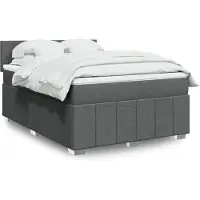 vidaXL Lit boxspring avec matelas gris foncé 160x200 cm Tissu