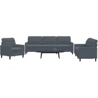 vidaXL Ensemble de canapés 3 pièces avec coussins gris foncé velours