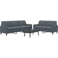 vidaXL Ensemble de canapés 2 pièces avec coussins gris foncé velours