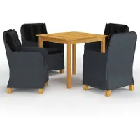 vidaXL Ensemble de jardin 5 pièces gris foncé