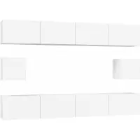 vidaXL Ensemble de 6 meubles TV blanc en bois composite