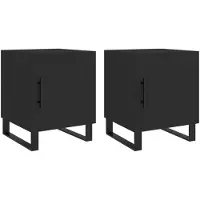 vidaXL Tables de chevet 2 pcs noir 40x40x50 cm bois d’ingénierie