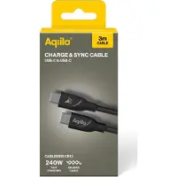 Aqiila AQCBPBICB4BD881 CB13 Ladekabel schwarz, Kabellänge: 3,0 m, 240 Watt