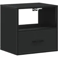 vidaXL Table de chevet murale noir 40x31x39,5 cm