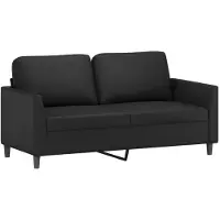 vidaXL Canapé 2 places noir 140 cm similicuir