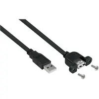 Alcasa kabelmeister USB2.0 Verlängerung A-St.-Einbaub.A schw. 1m