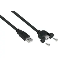 Kabelmeister USB2.0 Verlängerung A-St.-Einbaub.A schw. 2m