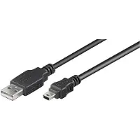 Microconnect USBAMB53, 3 m, USB A, Mini-USB B, USB 2.0, mâle/mâle, noir